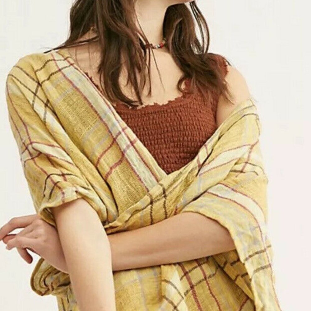 Free People Kimono Plaid Reverie Jacket Duster